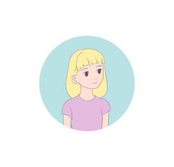 Teen girl cartoon character illustration