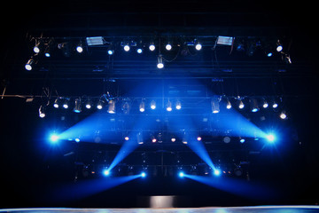Light of lighting lanterns on the stage of the theater