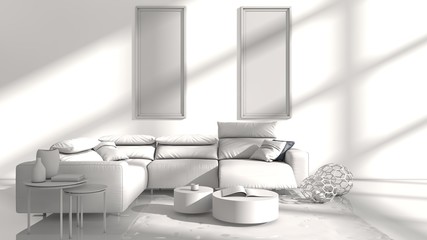 3D illustration of interior design