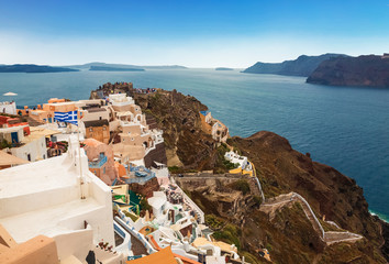 View of the city of Oia on the island of Santorini in Greece