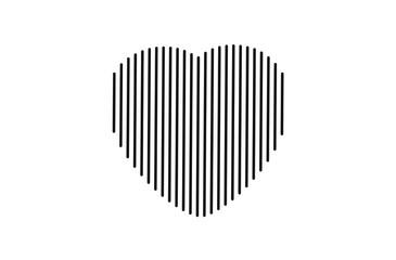 Line heart Black Icon or Logo