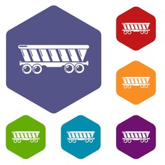 Balloon icons vector colorful hexahedron set collection isolated on white