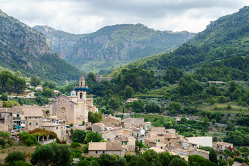 Fototapeta na wymiar Parish of Sant Bartomeu in the mountains of Valldemossa, Majorca, Spain