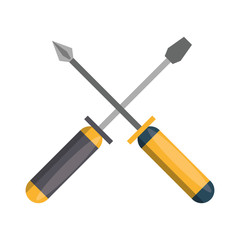 screwdriver tool icon cartoon isolated