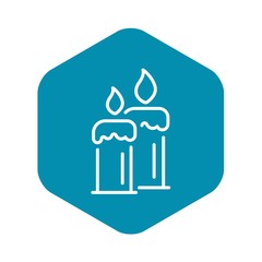 Burning candles icon. Outline burning candles vector icon for web design isolated on white background