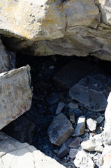 Sea stones on the beach.
