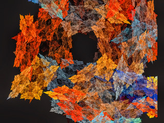 Computer generated abstract spiral fractal flame image .