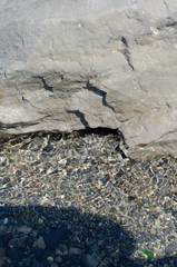 Sea stones on the beach.