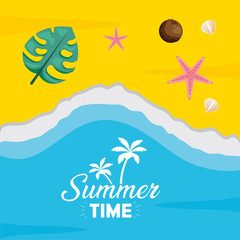 Fototapeta na wymiar summer time holiday beach poster