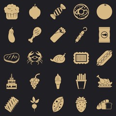 Favorite delicacy icons set. Simple set of 25 favorite delicacy vector icons for web for any design