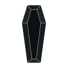 black casket funeral rip symbol vector illustration