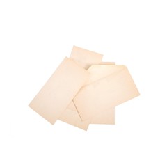 Bundle of old envelopes isolated on white background