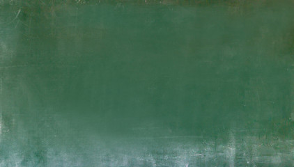 Empty green chalkboard texture hang on the white wall. double frame from greenboard and white background. image for background, wallpaper and copy space. bill board wood frame for add text.