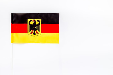Flag of Germany on white background top view