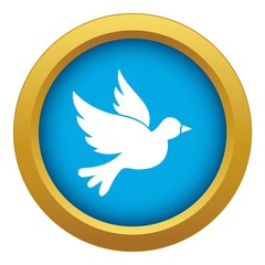  Dove icon blue vector isolated on white background for any design
