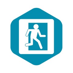 Fire exit sign icon in simple style isolated vector illustration