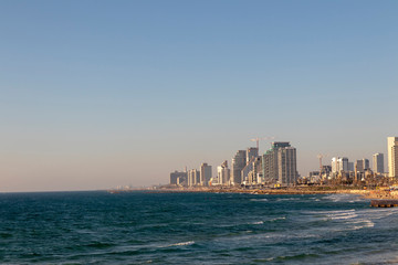 Panorama of the city and the sea Telyaviva Israel