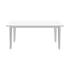 Realistic white table on white background. Vector