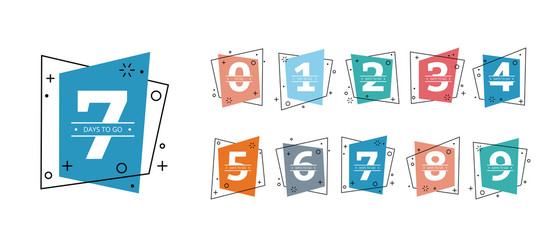 Number of days to go badges last countdown icon