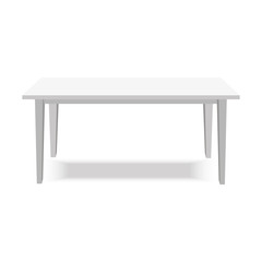 Realistic white table on white background. Vector