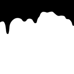 Black ink drips on white. Vector illustration