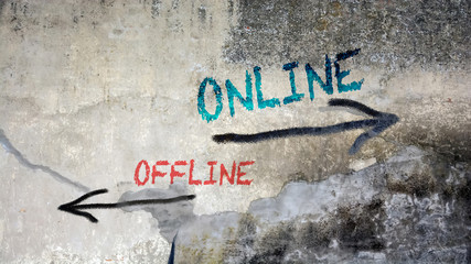 Wall Graffiti to Online versus Offline