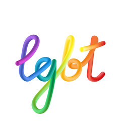 Fototapeta premium vector 3d lettering of the LGBT community in the colors of the rainbow flag