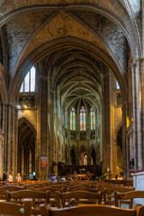 Fototapeta na wymiar Cathedrale Saint Andre interior in Bordeaux, France