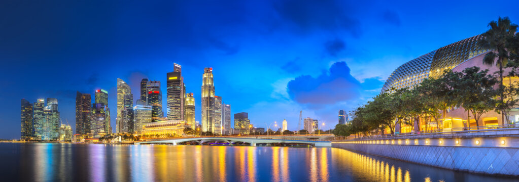 Business district and Marina bay in Singapore