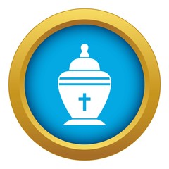 Urn icon blue vector isolated on white background for any design