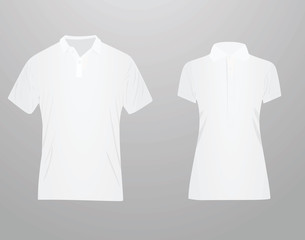 Man and woman polo t shirt. vector illustration