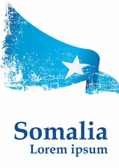 Flag of Somalia, Federal Republic of Somalia. Template for award design, an official document with the flag of Somalia. Bright, colorful vector illustration.
