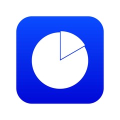 Business pie chart icon digital blue for any design isolated on white vector illustration