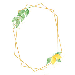 Floral polygonal border raster illustration