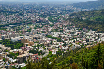 Fototapeta na wymiar Panorama view of Tbilisi, capital of Georgia country