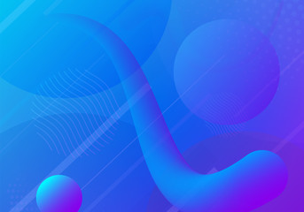 Abstract futuristic background with blue gradient. Curvy, wavy, fluid 3D form.