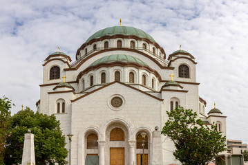 Fototapeta na wymiar St Sava Cathedral panorama in Belgrade Serbia