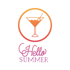 Hello summer and vacation silhouette design