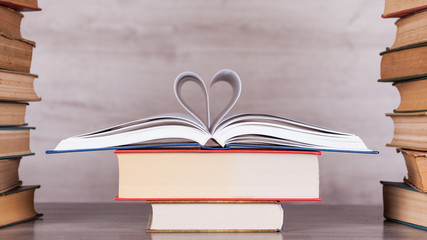 Macro view of old books
