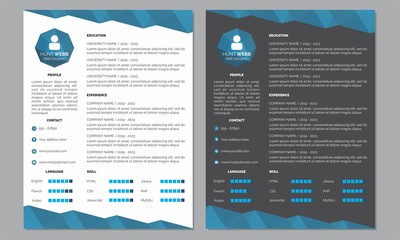Curriculum Vitae Resume Clean and Dark Blue Color