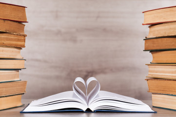 Macro view of old books