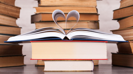 Macro view of old books