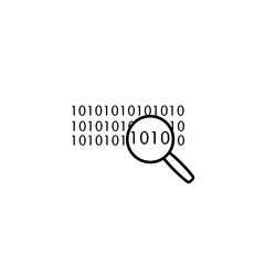 Digital Code under Magnifier simple icon