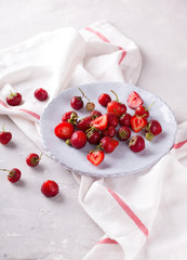 Strawberry Fresh on a plate Berry Food or Healthy diet concept Super Food Vegetarian