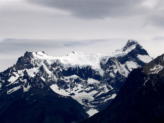 Views of snow peaks - Torres del Paine National Park, southern Patagonia, Chile