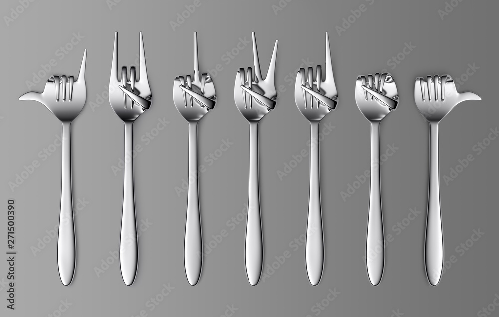 Wall mural fork