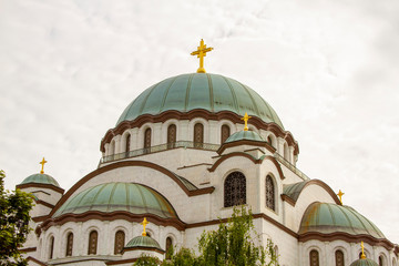 Fototapeta na wymiar Crosses of St Sava Cathedral in Belgrade Serbia