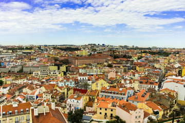 Fototapeta na wymiar Cityscape of Lisbon view on the old town in Alfama district