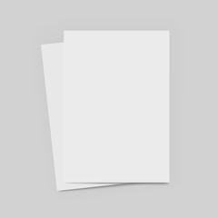 Vector A4 format paper with shadows - stock vector.