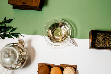 Fototapeta na wymiar tea decoration detox table